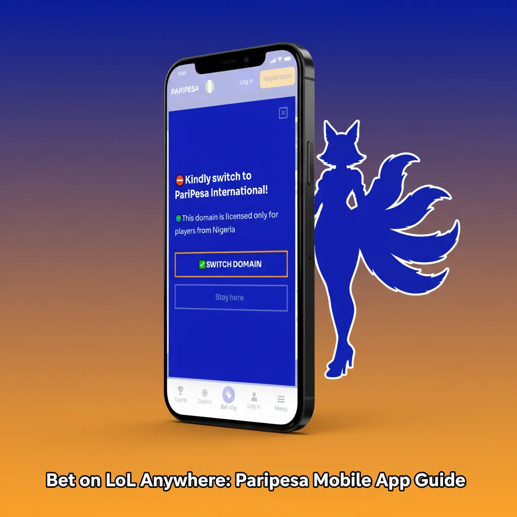 Paripesa mobile app on phone showing live LoL odds, betslip, and NGN deposit for quick esports betting.