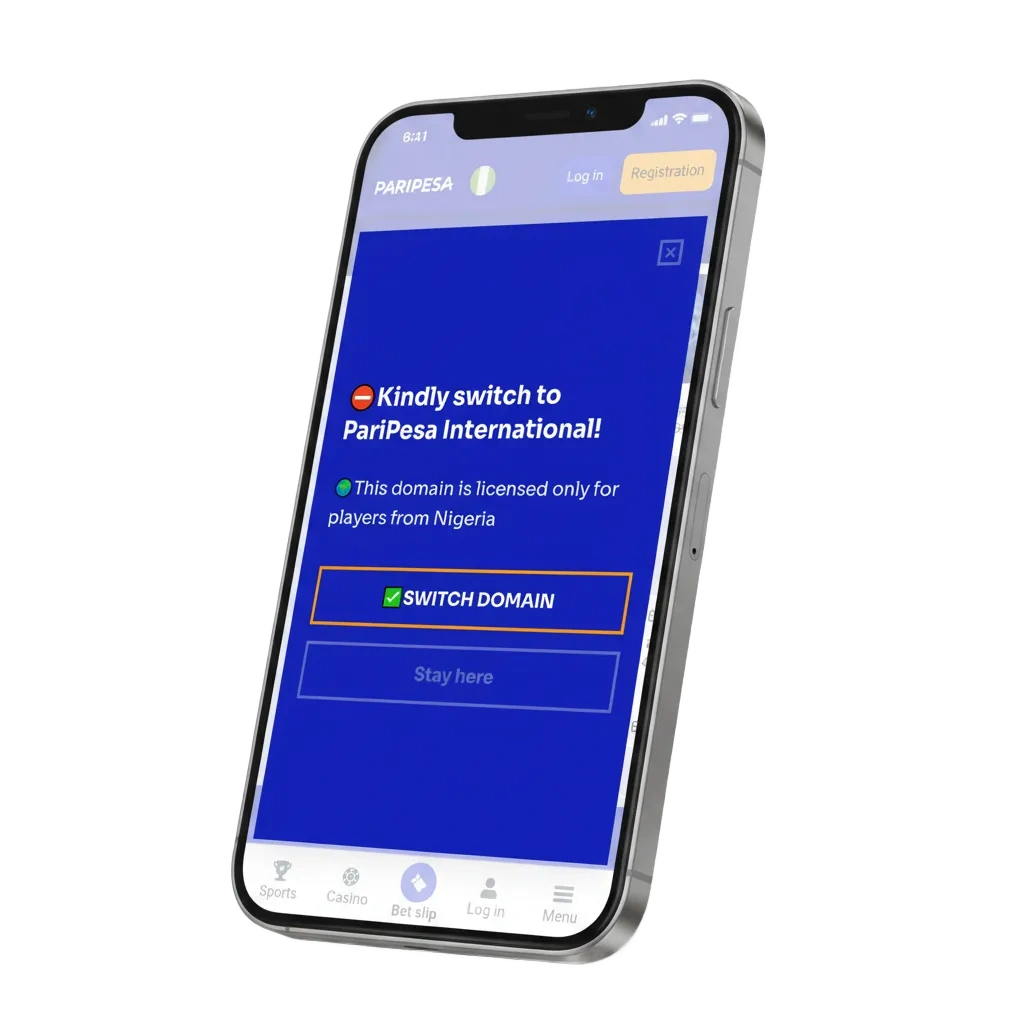 Smartphone screens showing Paripesa app for Android and iOS, Nigerian payments, 100% welcome bonus up to ₦180,000.