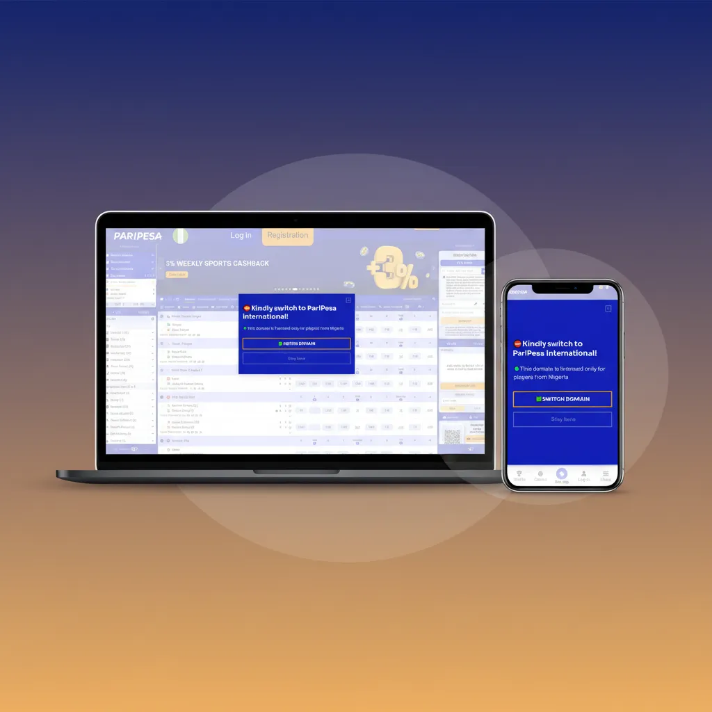 Paripesa quick-bet UI with tabs for Sports, Live, Casino, eSports; header has Login, Register, and a Deposit button.