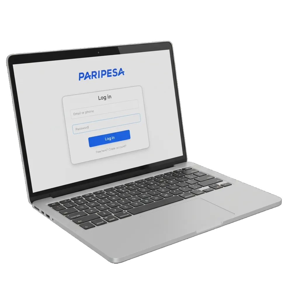 Paripesa Nigeria login screen with email/phone or ID fields and lock icon, highlighting secure two-step sign-in