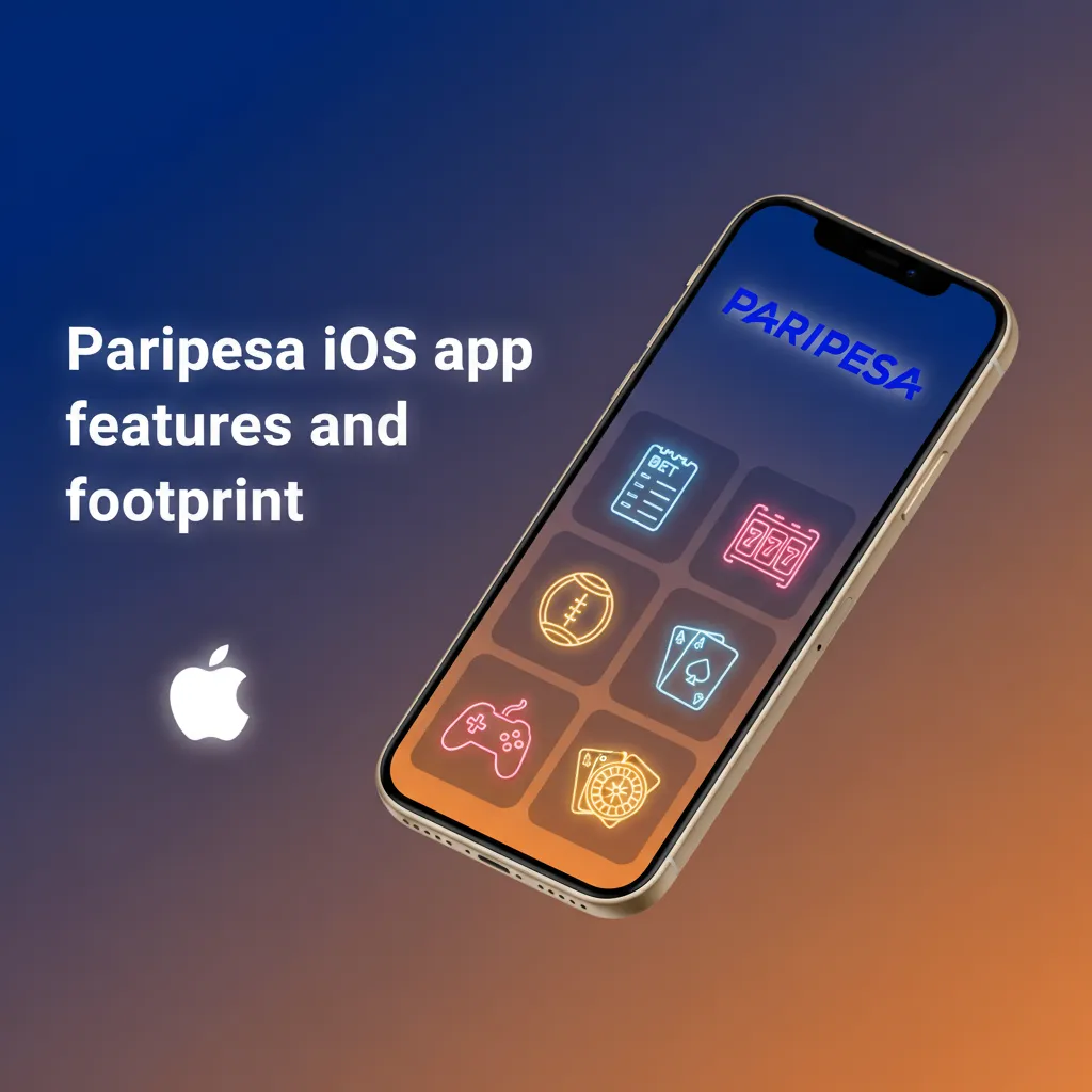 Paripesa iOS app on iPhone and iPad; free download, iOS 12+, 200 MB; bet, live casino, NGN payments on the go.