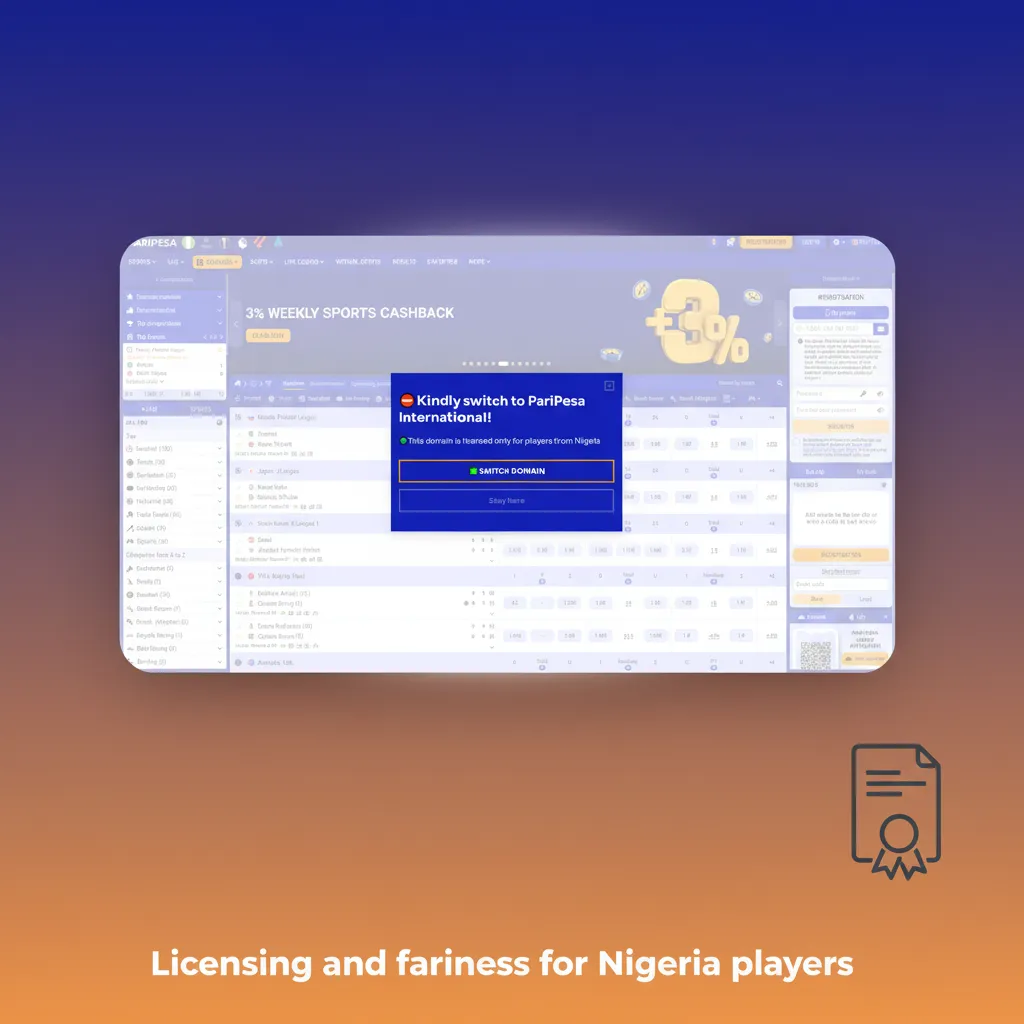 International remote gaming licence; Nigerian adults only; footer shows licence issuer and certificate date.