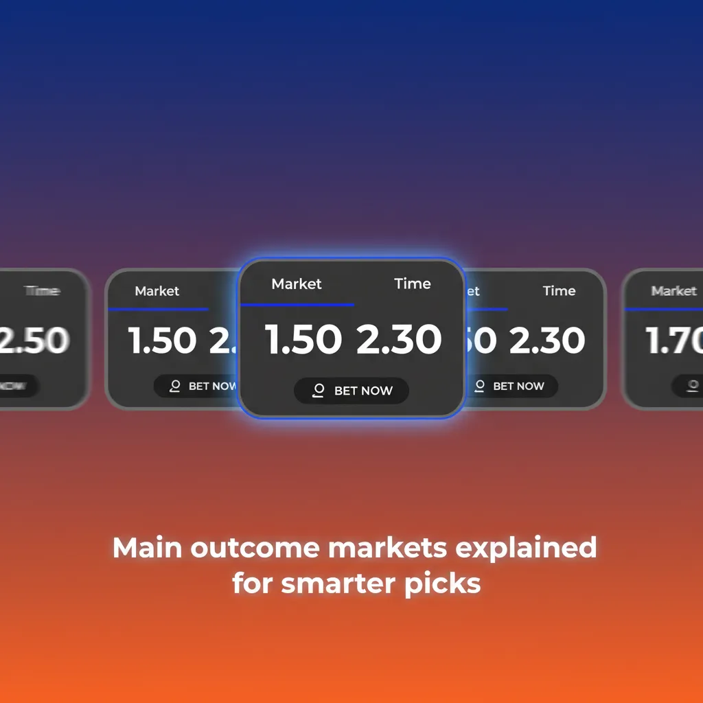 Guide to main betting markets: 1X2, Over/Under, Both Teams to Score, Double Chance, Handicap, with brief how-it-works.