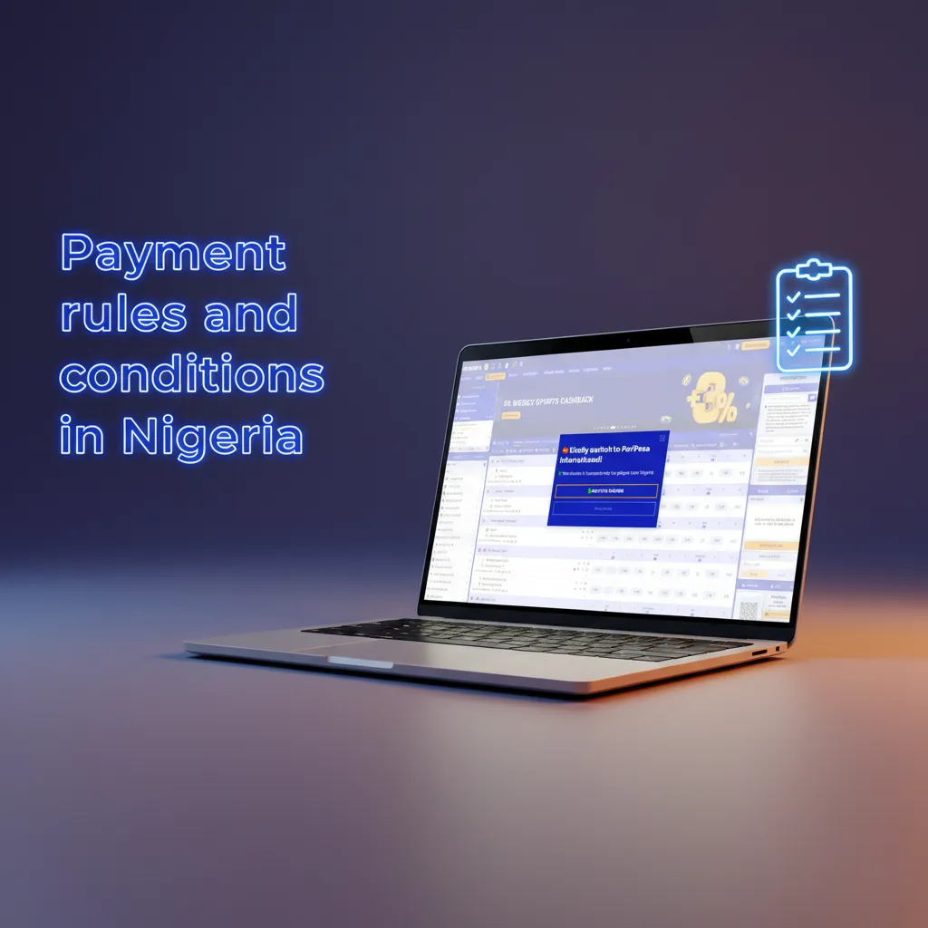 Payment rules and conditions in Nigeria: name match, KYC, turnover, same method withdrawal, bonus wagering terms.