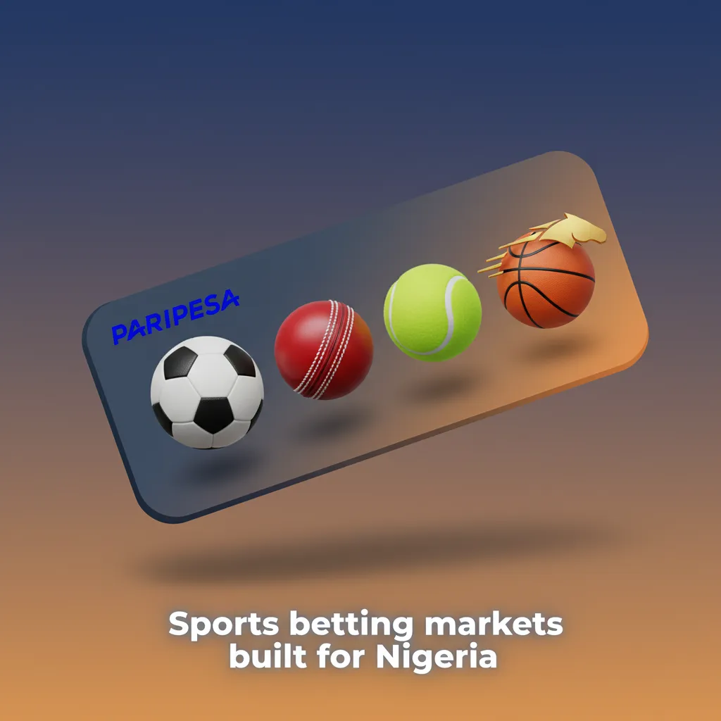 Sports betting markets for Nigeria: 30+ sports, NPFL to Champions League, pre-match and live.