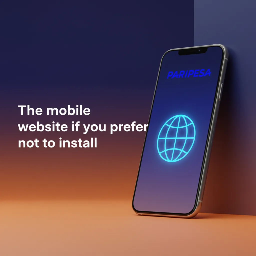 Mobile-optimized website on phone and tablet offering markets, casino games, payments, and tools—no app install needed
