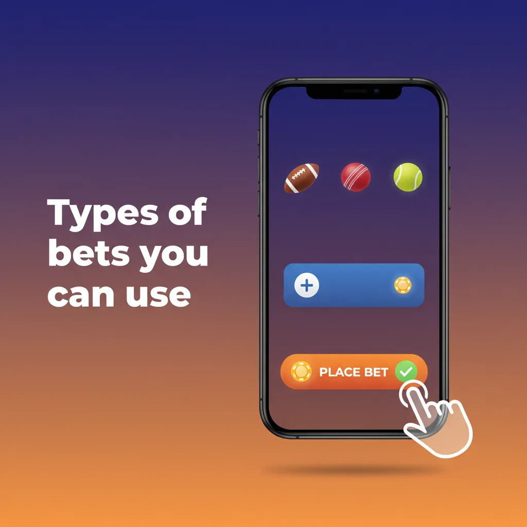 Chart of bet types: Single, Express (all must win), System (combos; some losses allowed); notes on risk and payouts.