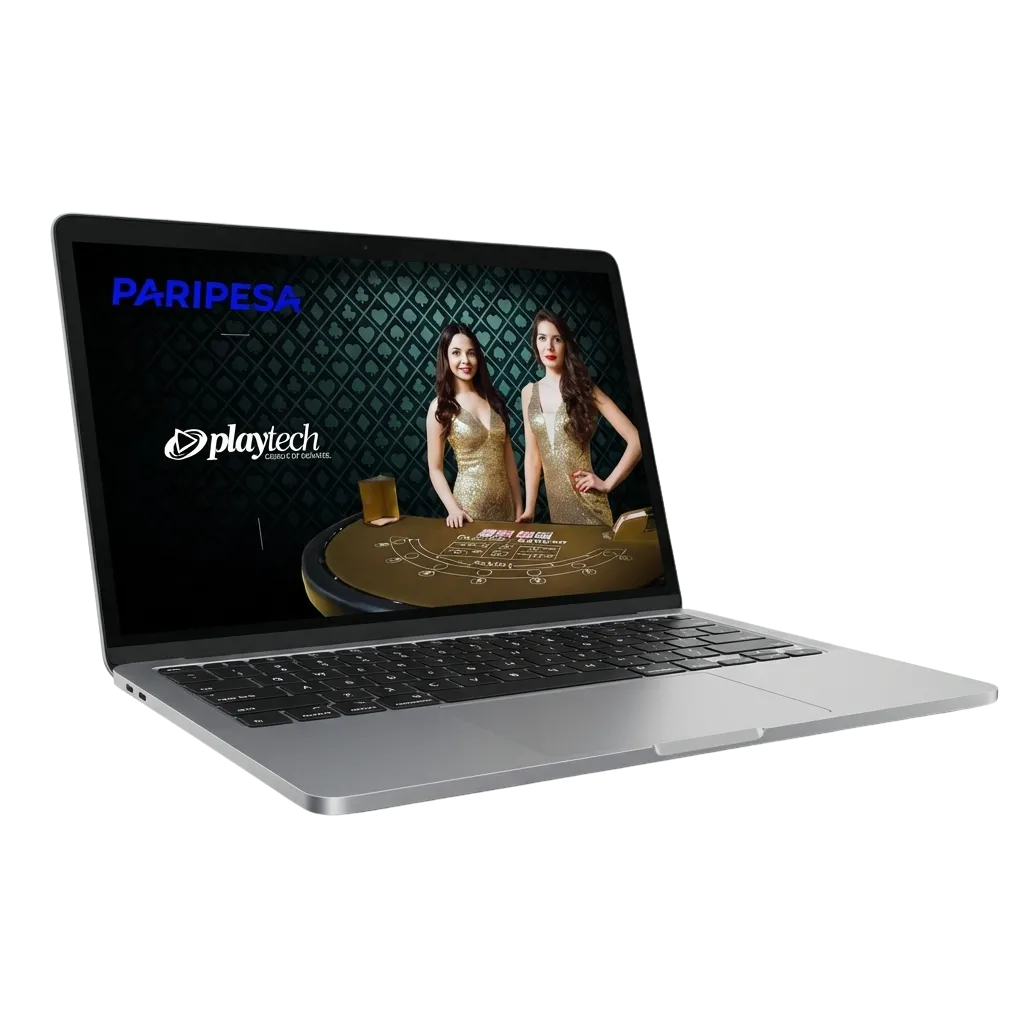 Live baccarat dealer at table with cards and chips on Paripesa platform for Nigerian players