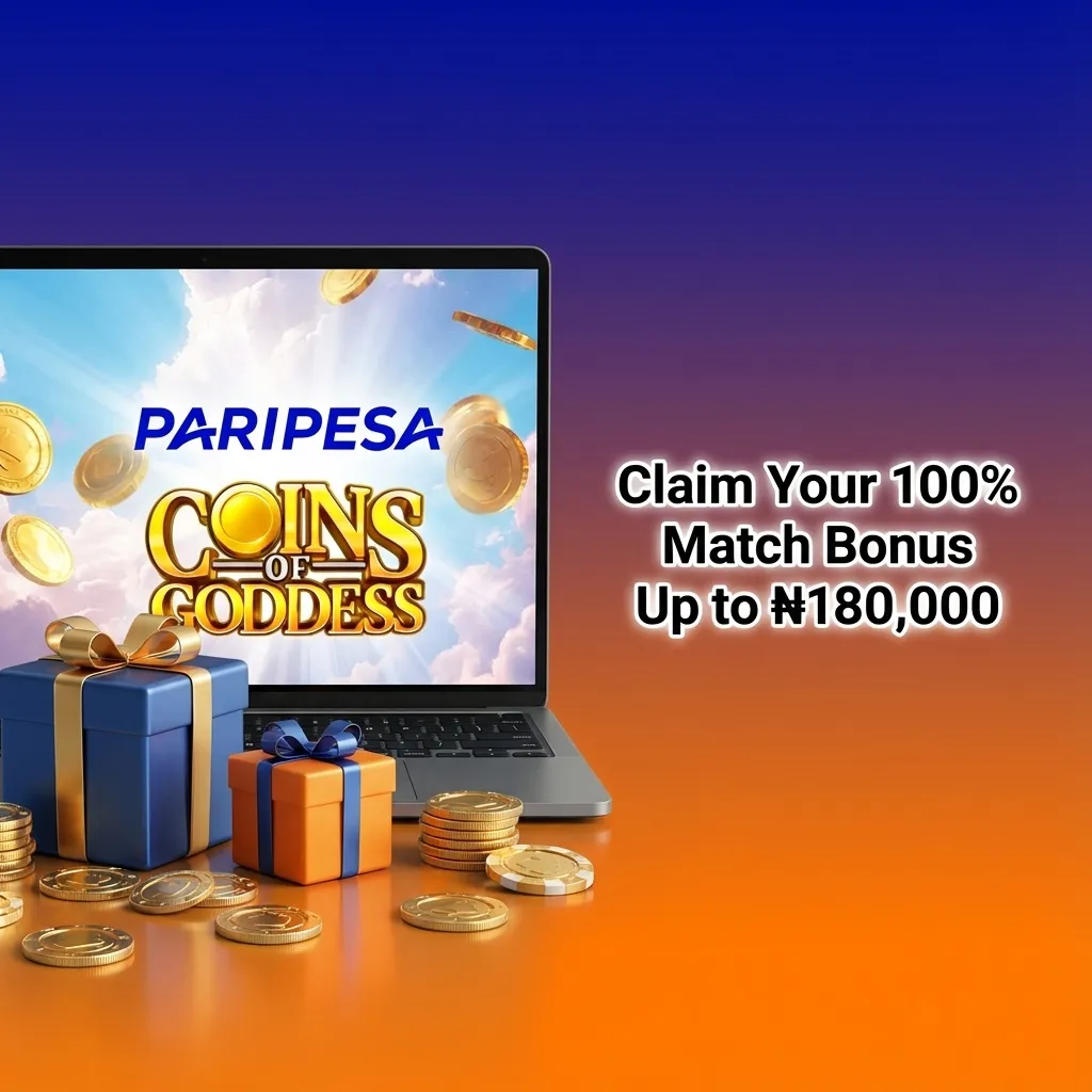 Nigerian casino player claiming 100% match bonus up to ₦180,000 on first deposit with instant credit and wagering terms