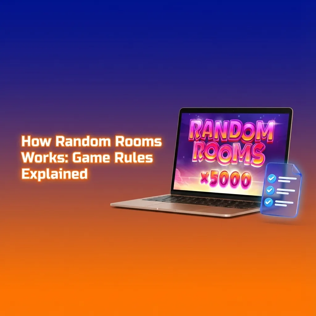 Random Rooms grid-based casino game showing multiplier rooms with betting interface and cash-out options