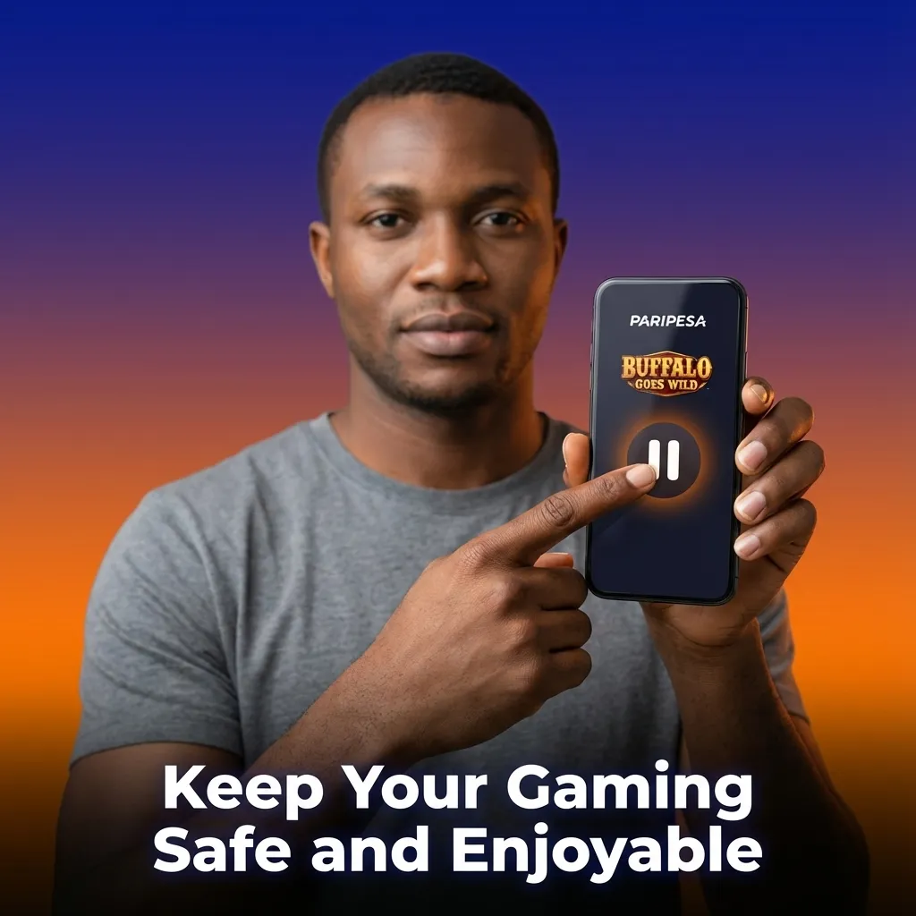 Buffalo Goes Wild slot game with responsible gambling tools like budget limits and session timers displayed