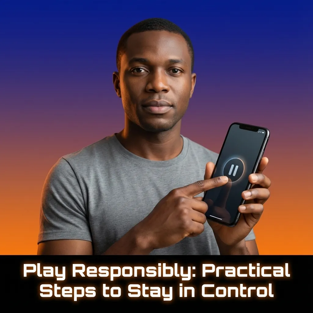 Responsible gambling guide showing budget setting, demo play, deposit limits, and warning signs for problem gambling