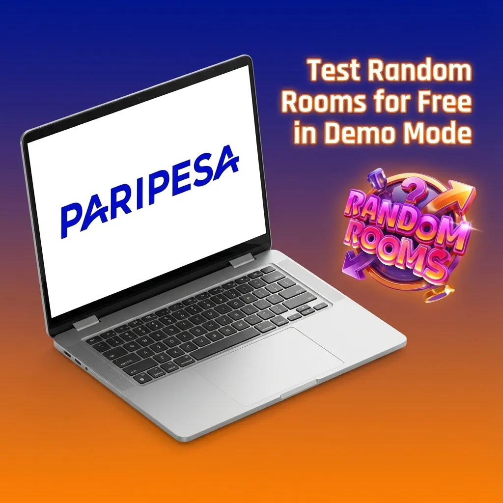 Players testing Random Rooms slot game in free demo mode with virtual credits on colorful room grid interface