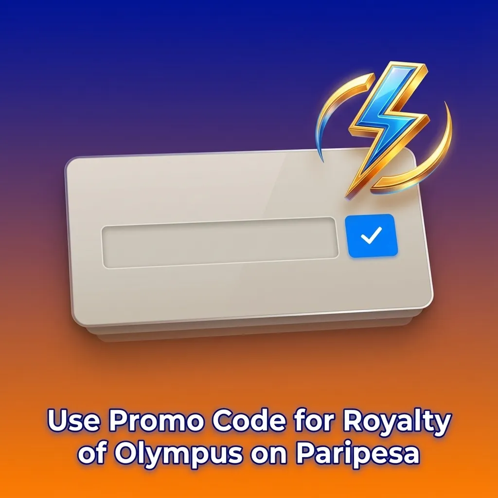 Enter promo code OLYMPUS100 on Paripesa to unlock bonus funds for Royalty of Olympus slot game during registration or deposit.